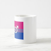 Mug Drapeau du symbole de la fierté bisexuelle (Centre)