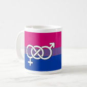 Mug Drapeau du symbole de la fierté bisexuelle (Devant gauche)