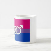 Mug Drapeau du symbole de la fierté bisexuelle (Centre)