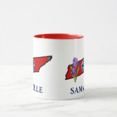 Mug Drapeau du Tennessee avec fleur d'état Iris texte (Centre)