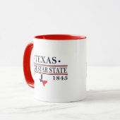Mug Drapeau du Texas carte l'état étoile solitaire (Devant gauche)