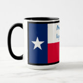 Mug Drapeau du Texas et phare de Port Isabel sur fond (Gauche)