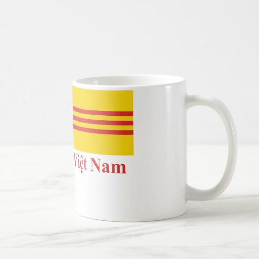 Mug Drapeau du Vietnam du Sud avec le nom dans le (Droite)