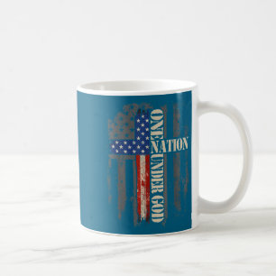 Mug Drapeau d'une nation sous Dieu 4 juillet Fête patr