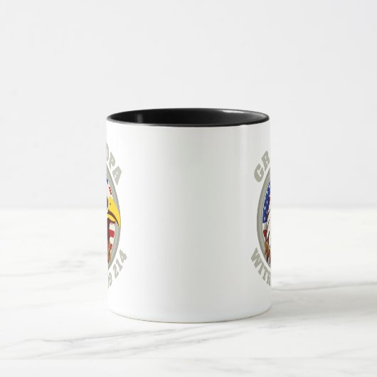 Mug Drapeau Eagle Emblem USA | Grandpa DD 214 Noir (Centre)
