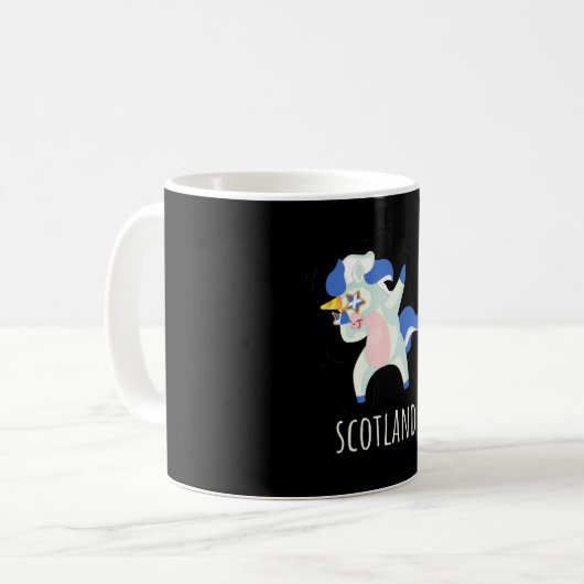 Mug Drapeau écossais Dabbing Unicorne (Devant gauche)