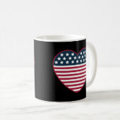 Mug Drapeau en forme de coeur américain (Devant droit)
