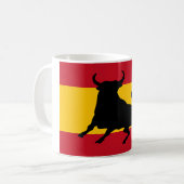 Mug Drapeau espagnol avec taureau (Devant gauche)