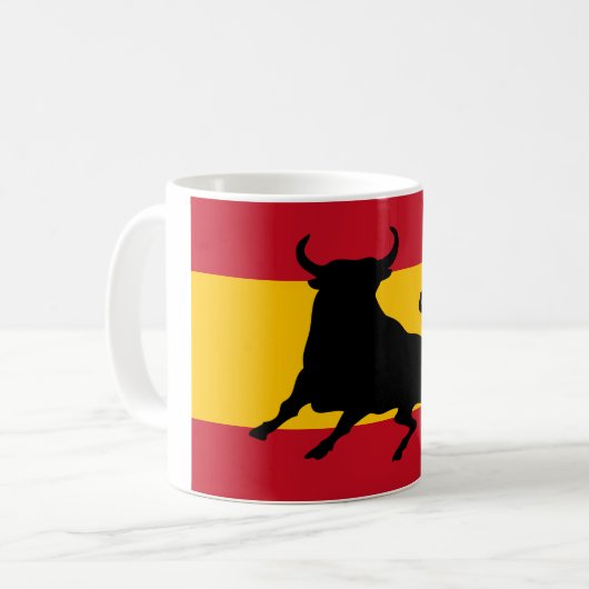 Mug Drapeau espagnol avec taureau (Devant gauche)