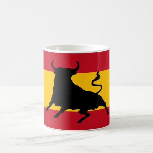 Mug Drapeau espagnol avec taureau (Centre)