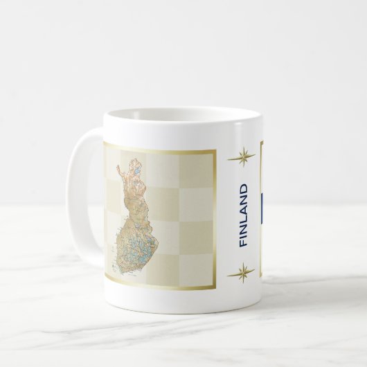 Mug Drapeau et Carte de Finlande (Devant gauche)