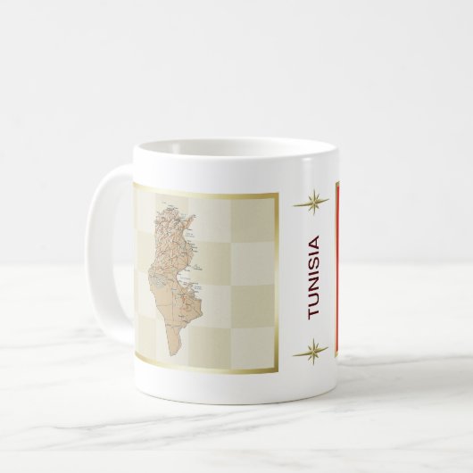 Mug Drapeau et Carte de Tunisie (Devant gauche)