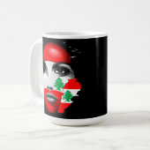 Mug Drapeau et carte du Liban sur le visage de la fill (Devant gauche)