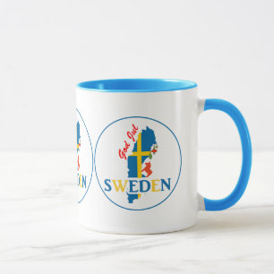 Mug Drapeau et Dieu juillet de carte de la Suède