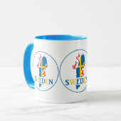 Mug Drapeau et Dieu juillet de carte de la Suède (Devant gauche)