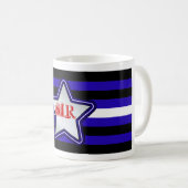 Mug Drapeau et étoile en cuir (Devant droit)