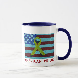 MUG DRAPEAU ET RUBAN AMÉRICAINS DE FIERTÉ