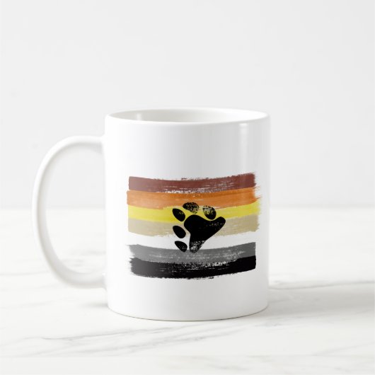 Mug Drapeau et symbole de la fierté de l'ours peint (Gauche)