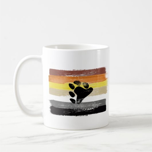 Mug Drapeau et symbole de la fierté de l'ours peint (Gauche)