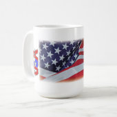 Mug Drapeau et terre américains personnalisables que j (Devant gauche)