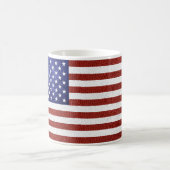 Mug Drapeau Faux Rouge Blanc Bleu Cuir USA (Centre)