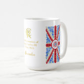 Mug Drapeau Floral britannique sur mesure King Charles (Devant droit)