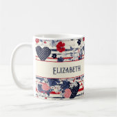 Mug Drapeau floral du jour de l'indépendance patriotiq (Gauche)