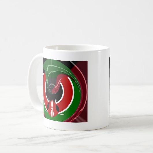 Mug Drapeau Fluid Kenyan : Un design moderne (Devant gauche)