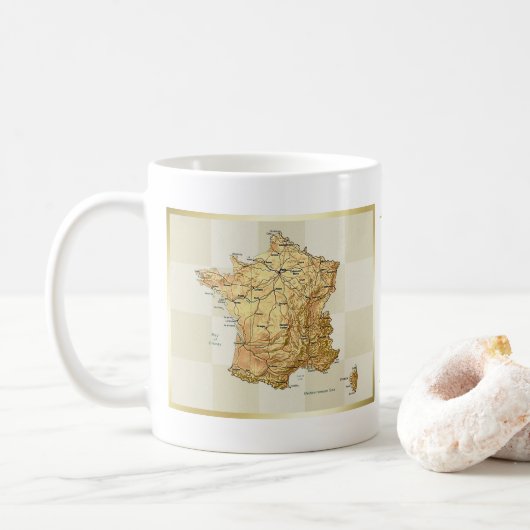 Mug Drapeau France + Masse Carte (Avec donut)
