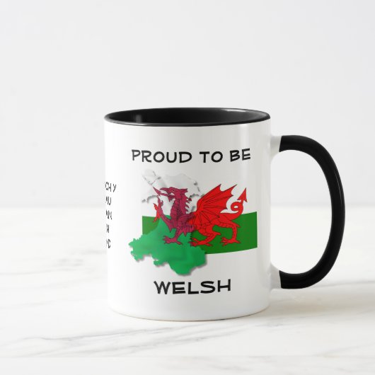 Mug DRAPEAU gallois DE WALES Dragon rouge (Droite)