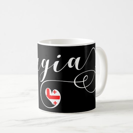 Mug Drapeau géorgien à Coeur, Géorgie (Devant droit)