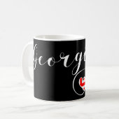 Mug Drapeau géorgien à Coeur, Géorgie (Devant gauche)