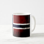 Mug Drapeau grunge noir de la Norvège (Devant droit)