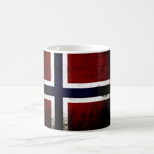 Mug Drapeau grunge noir de la Norvège (Centre)