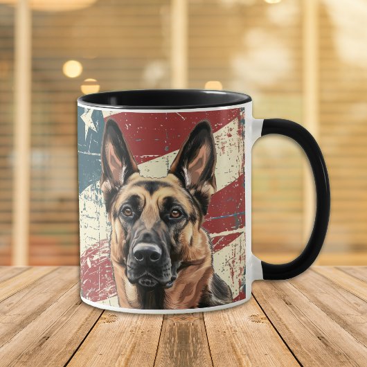 Mug Drapeau Grunge USA Belgique Malinois
