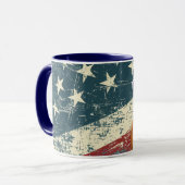 Mug Drapeau Grunge USA Bulldog (Devant gauche)
