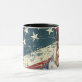 Mug Drapeau Grunge USA Chien berger allemand (Centre)