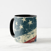 Mug Drapeau Grunge USA Chien berger allemand (Devant gauche)