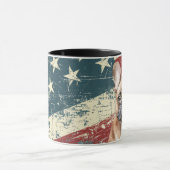 Mug Drapeau Grunge USA Chien de taureau français (Centre)