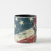 Mug Drapeau Grunge USA Chien de taureau français (Centre)
