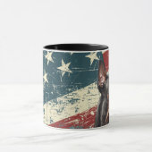 Mug Drapeau Grunge USA Doberman Pinscher Chien (Centre)