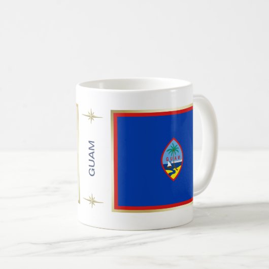 Mug Drapeau Guam + Musique Carte (Devant droit)