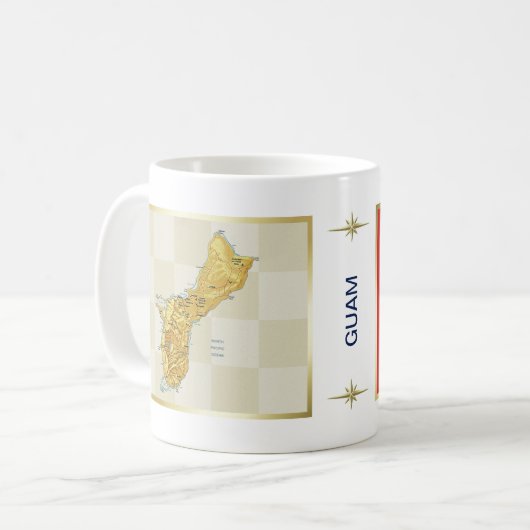 Mug Drapeau Guam + Musique Carte (Devant gauche)