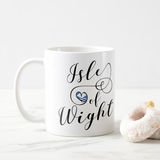 Mug Drapeau I Heart Isle of Wight (Avec donut)
