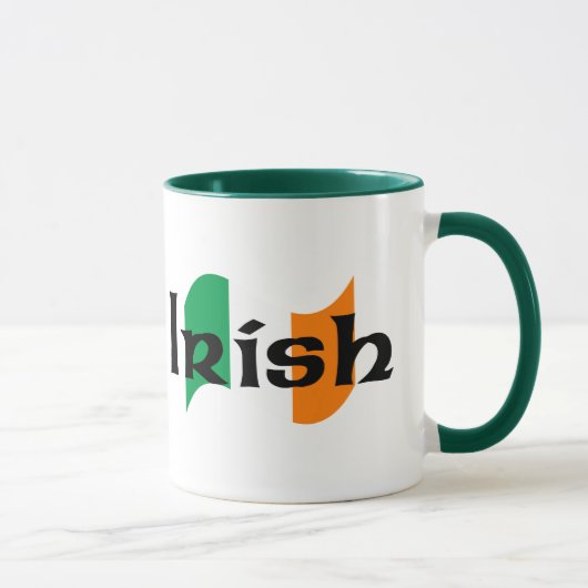 Mug Drapeau irlandais avec police celtique (Droite)