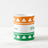 Mug Drapeau Irlandais Trèfle Nom de Famille Personnali (Centre)