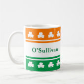 Mug Drapeau Irlandais Trèfle Nom de Famille Personnali (Gauche)