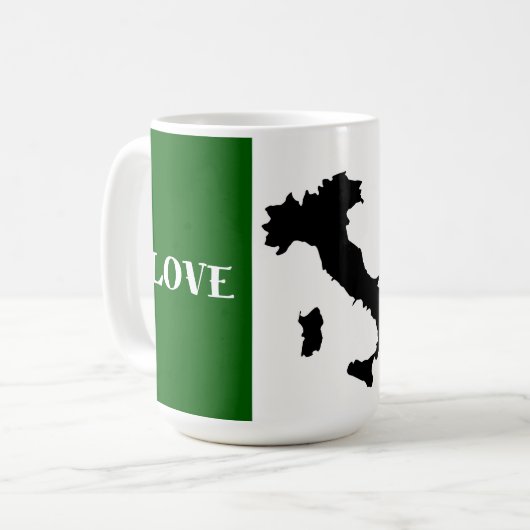 Mug Drapeau italien et conception de carte (Devant gauche)