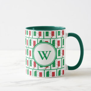 Mug DRAPEAU ITALIEN Monogramme vert
