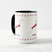 Mug Drapeau japonais dans la carte Design souvenir (Devant gauche)